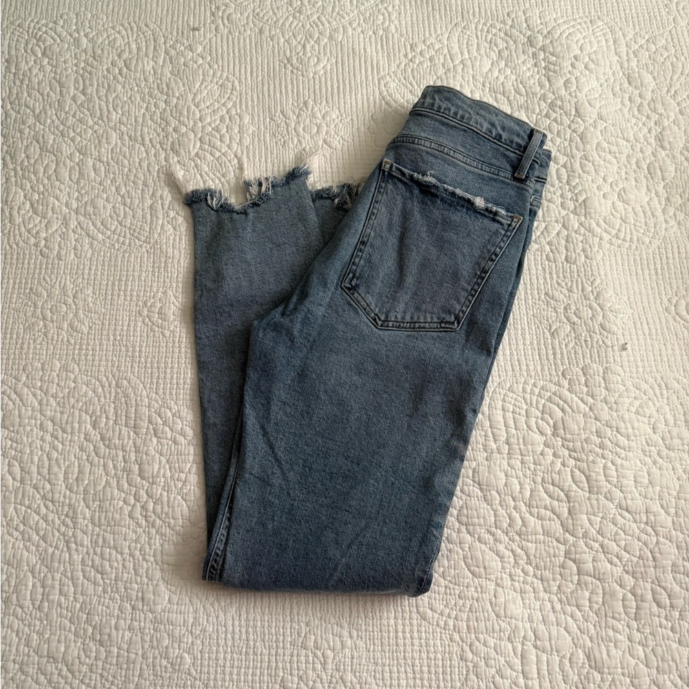 Agolde Jeans Rooted High Rise Slim Fit Distressed Button Fly Nico - Picture 7 of 7